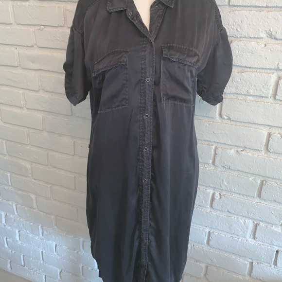 Eileen Fisher 100% Silk Black Button Down Dress Size XS - Picture 2 of 9